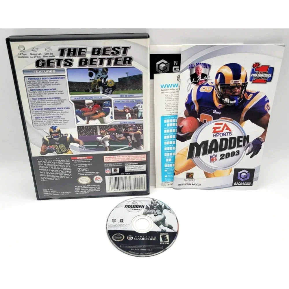 Madden NFL 2003 (Nintendo GameCube, 2002) CIB COMPLETE IN‎ BOX